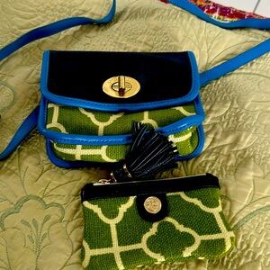 Spartina 449 cross body and matching change purse